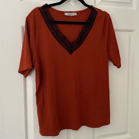 ✨Host Pick✨ Lace V-neck Stylish Yet Casual Top - Picture 7 of 15